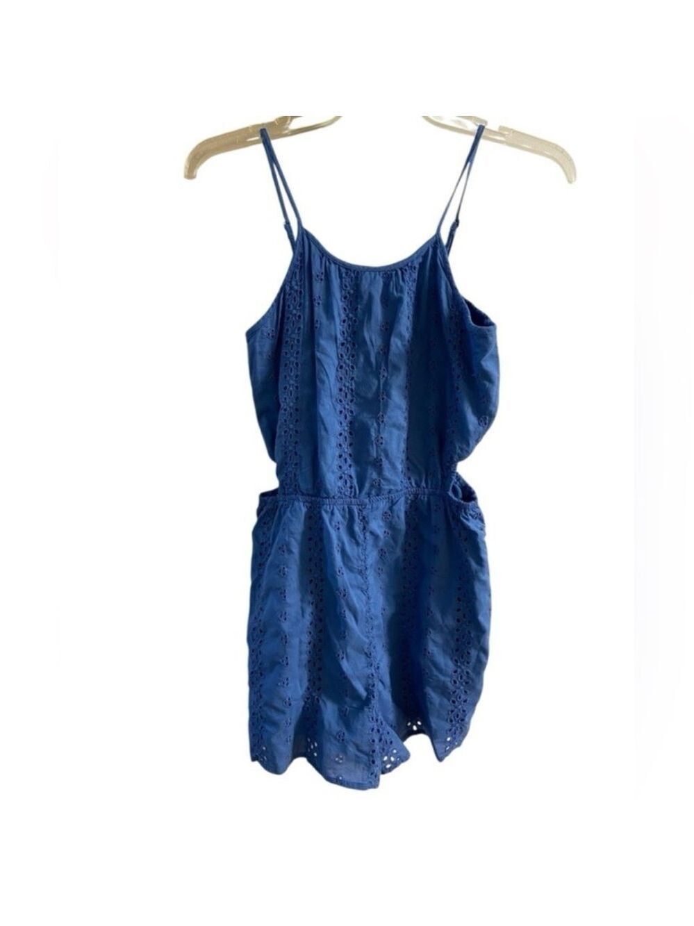 Abercrombie Kids Blue Romper eyelet sz15/16 NWT